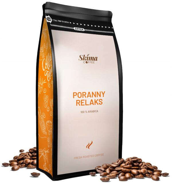 Kawa ziarnista 1kg PORANNY RELAKS 100% ARABICA Świeża do ekspresu + GRATIS