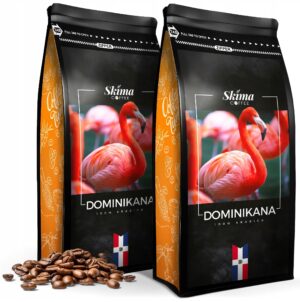 Kawa ziarnista 2X1kg DOMINIKANA 100% ARABICA Świeża do ekspresu + GRATIS