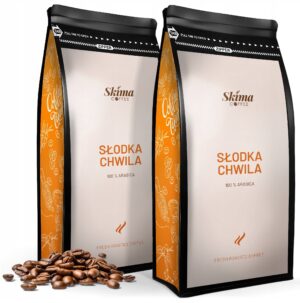 Kawa ziarnista 2X1kg SŁODKA CHWILA 100% ARABICA Świeża do ekspresu + GRATIS