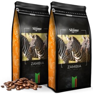 Kawa ziarnista 2X1kg ZAMBIA 100% ARABICA Świeżo Palona do ekspresu + GRATIS
