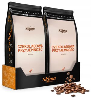 Kawa ziarnista 2x1kg CZEKOLADOWA PRZYJEMNOŚĆ 100%ARABICA do ekspresu + GRATIS