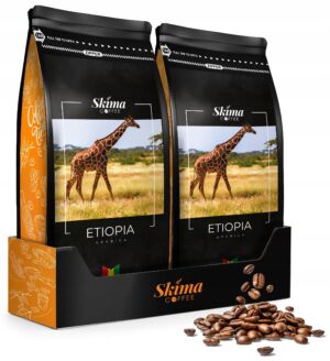 Kawa ziarnista 2x1kg ETIOPIA 100% ARABICA Świeżo Palona do ekspresu +GRATIS