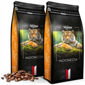 Kawa ziarnista 2x1kg INDONEZJA 100%ARABICA Świeżo Palona do ekspresu+GRATIS