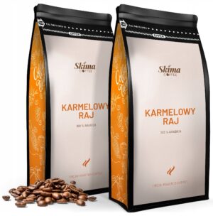 Kawa ziarnista 2x1kg KARMELOWY RAJ 100% ARABICA Świeża do ekspresu + GRATIS