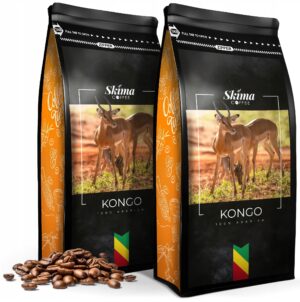 Kawa ziarnista 2x1kg KONGO 100% ARABICA Świeżo Palona do ekspresu + GRATIS