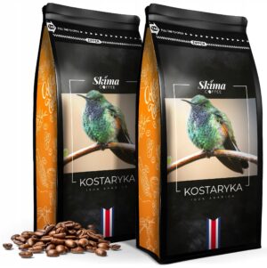 Kawa ziarnista 2x1kg KOSTARYKA 100%ARABICA Świeżo Palona do ekspresu+GRATIS