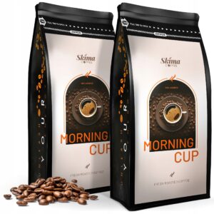 Kawa ziarnista 2x1kg MORNING CUP 100% ARABICA Świeża do ekspresu + GRATIS