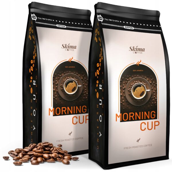 Kawa ziarnista 2x1kg MORNING CUP 100% ARABICA Świeża do ekspresu + GRATIS