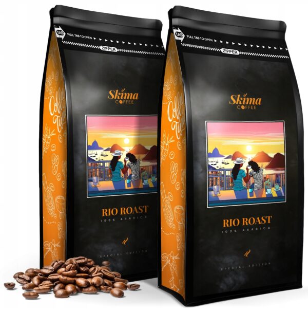Kawa ziarnista 2x1kg RIO ROAST(SPECIAL EDITION) Świeża do ekspresu + GRATIS