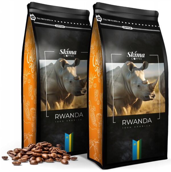 Kawa ziarnista 2x1kg RWANDA 100% ARABICA Świeżo Palona do ekspresu + GRATIS