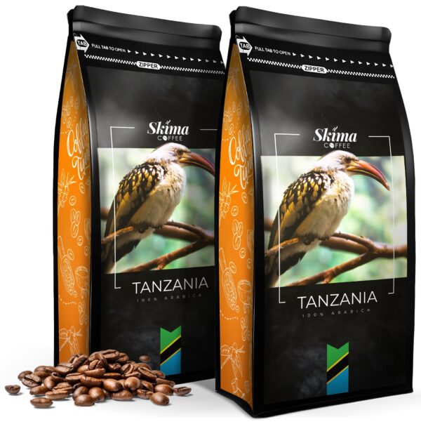 Kawa ziarnista 2x1kg TANZANIA 100% ARABICA Świeżo Palona do ekspresu+GRATIS