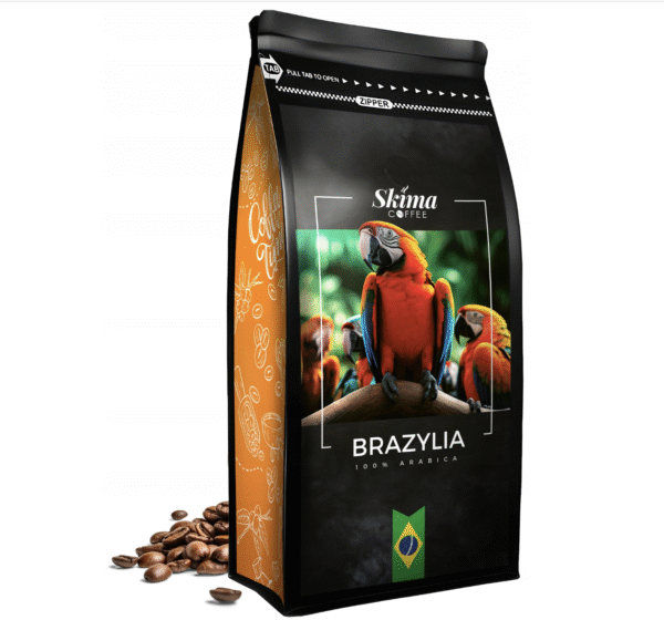 Kawa ziarnista 1kg BRAZYLIA 100% ARABICA Świeżo Palona do ekspresu + GRATIS