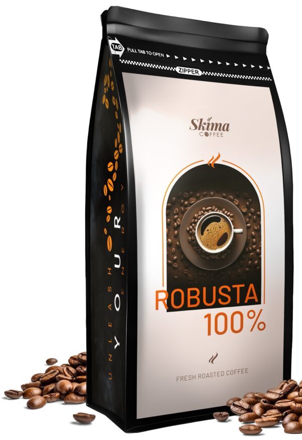 Kawa ziarnista 1kg ROBUSTA 100% Świeżo Palona do ekspresu + GRATIS