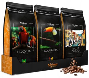 Kawa ziarnista 3x1kg BRAZYLIA / KOLUMBIA / ITALIA COMO Świeża + GRATIS